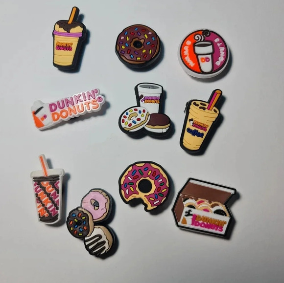 Other - 10 Dunkin Donuts Shoe Charms Silicone Lot for Crocs